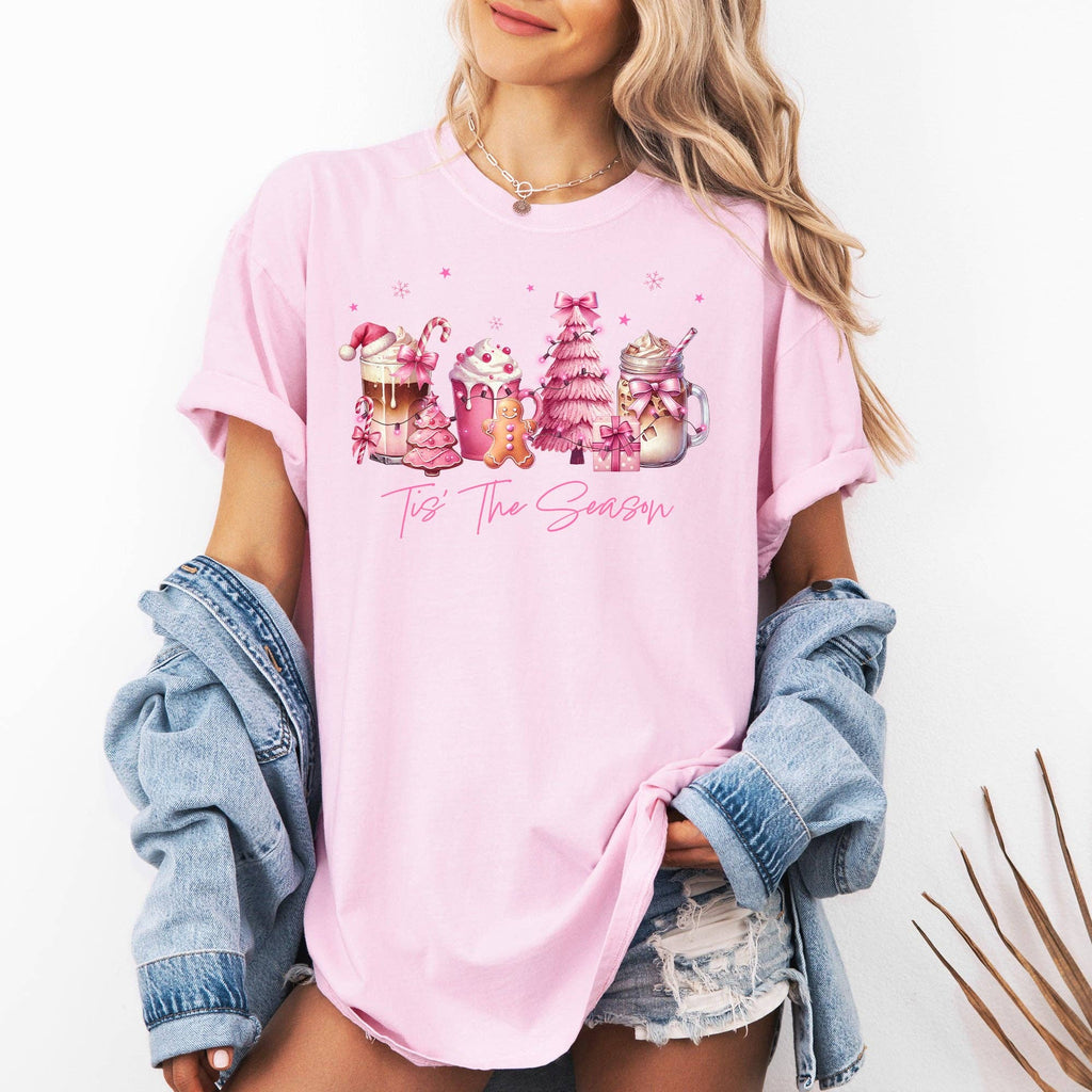 Tis the Season, Coffee Drinks, Pastel, Christmas - Adult & Kids T-Shirts, Sweatshirts & Hoodies apparel design preview 1