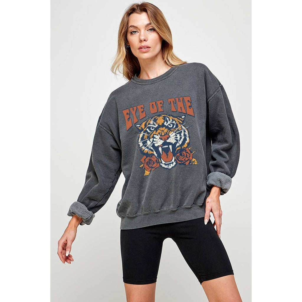 Eye of the Tiger Graphic Pigment Dye - Adult & Kids T-Shirts, Sweatshirts & Hoodies apparel design preview 1