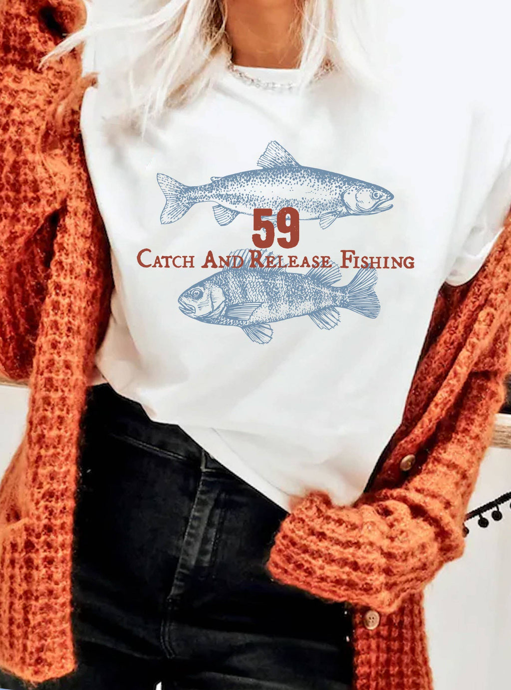 Vintage Fish Catch and Release Fishing Graphic - Adult & Kids T-Shirts, Sweatshirts & Hoodies apparel design preview 1
