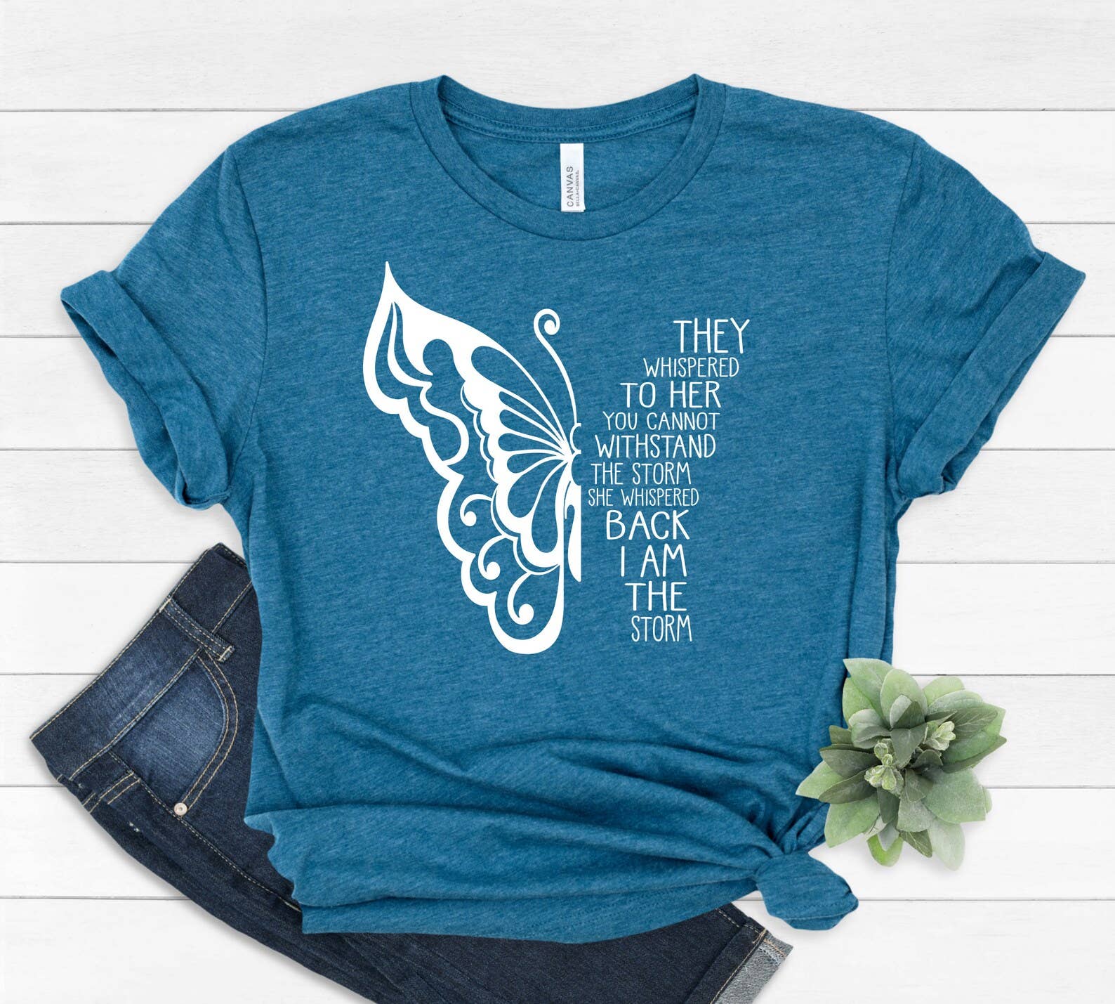 They Whispered To Her You Cannot Withstand the Storm - Adult & Kids T-Shirts, Sweatshirts & Hoodies apparel design preview 1