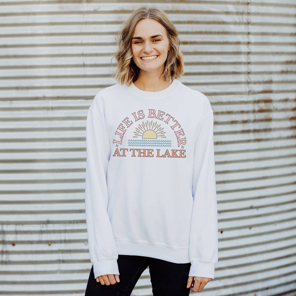 Life Is Better At the Lake Crewneck Sizes S-2XL - Adult & Kids T-Shirts, Sweatshirts & Hoodies apparel design preview 1