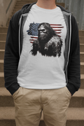 Bigfoot Us Flag (Grey) - Adult & Kids T-Shirts, Sweatshirts & Hoodies apparel design preview 1