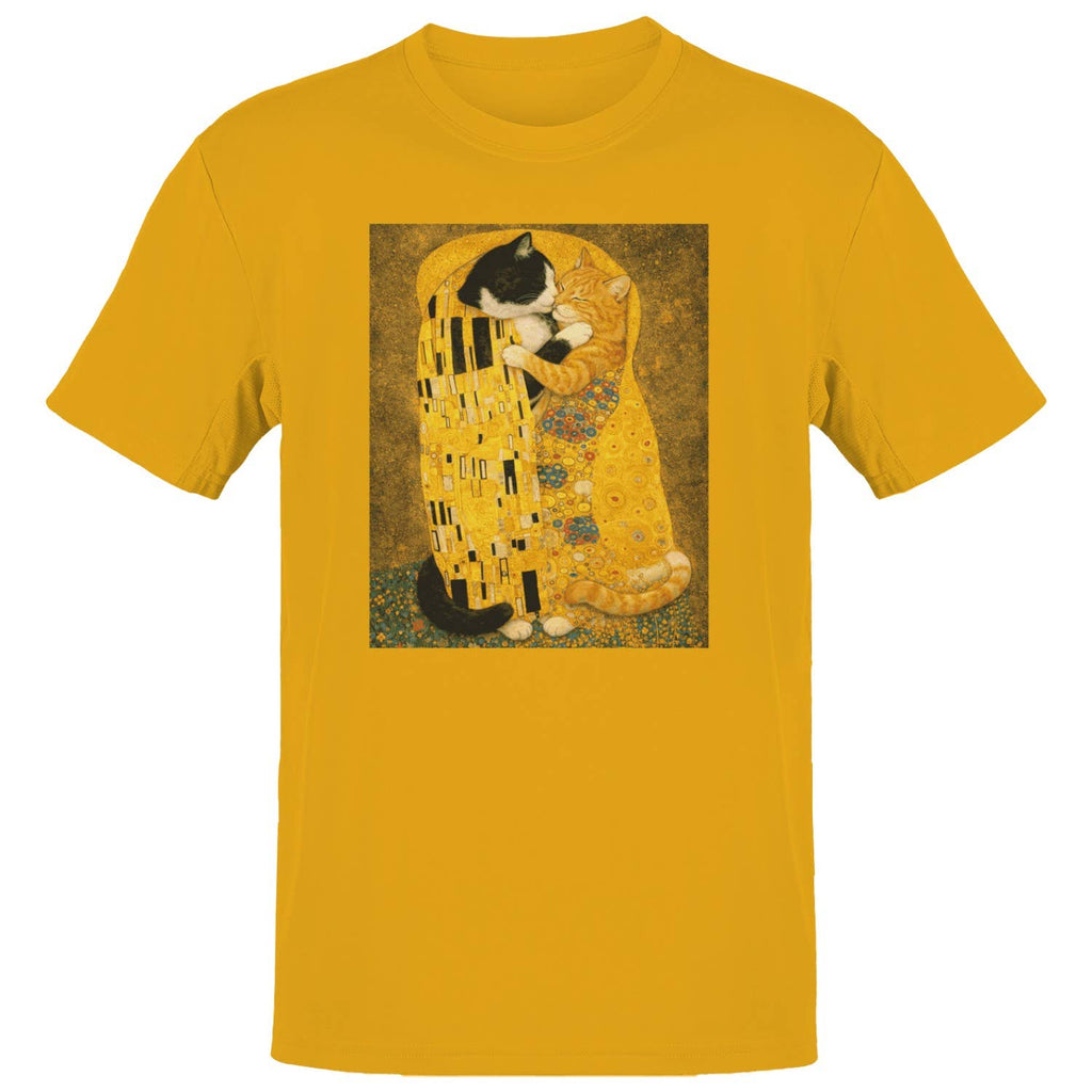 Klimt Inspired Cat Lovers Men's Gold - Adult & Kids T-Shirts, Sweatshirts & Hoodies apparel design preview 1