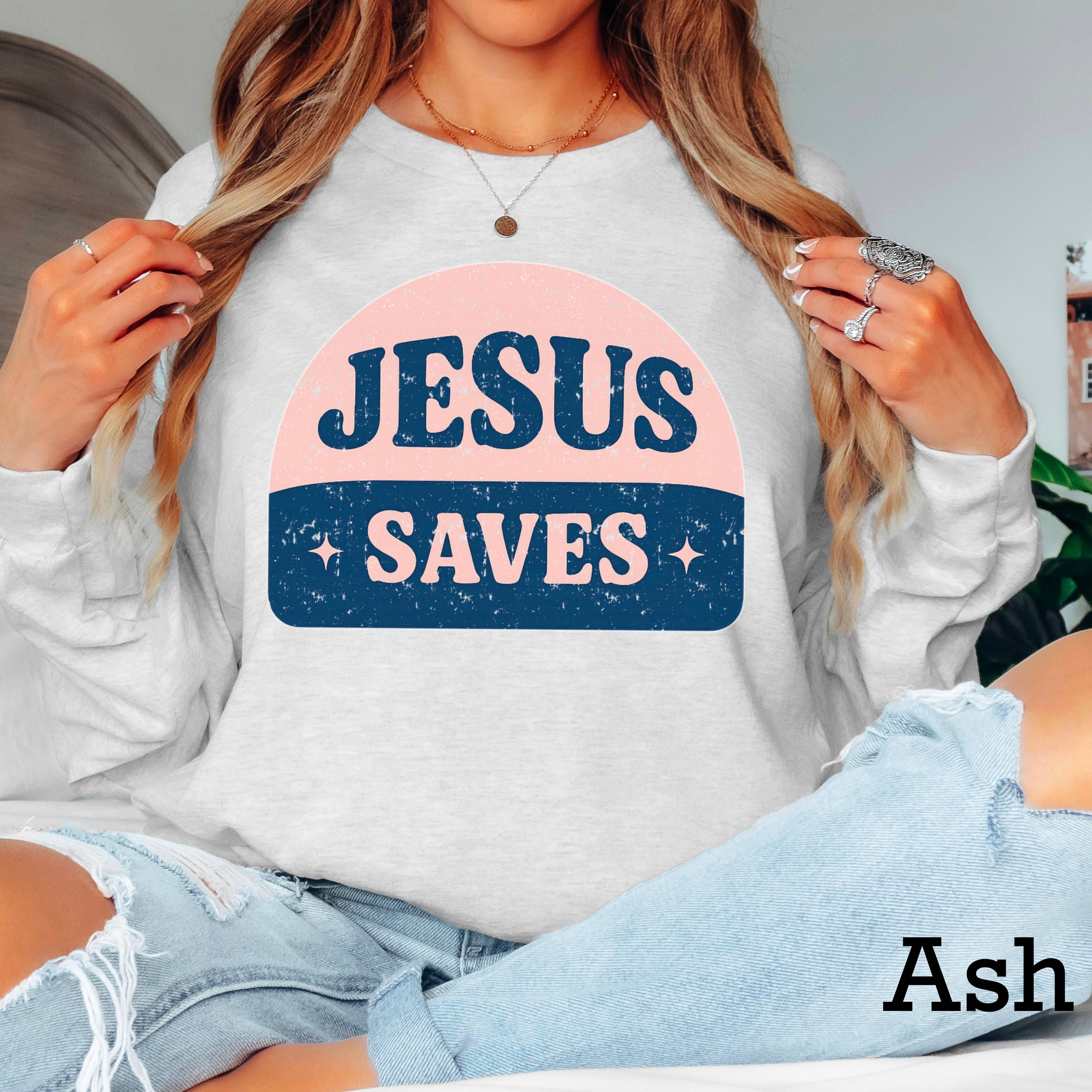 Jesus Saves Christian - Adult & Kids T-Shirts, Sweatshirts & Hoodies apparel design preview 1