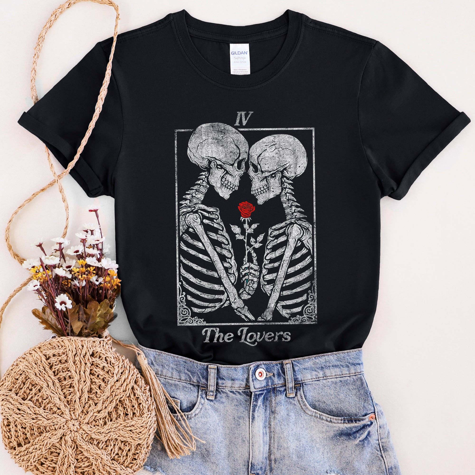 The Lovers Tarot, Skeletons, Mystical, Magic, Super - Adult & Kids T-Shirts, Sweatshirts & Hoodies apparel design preview 1