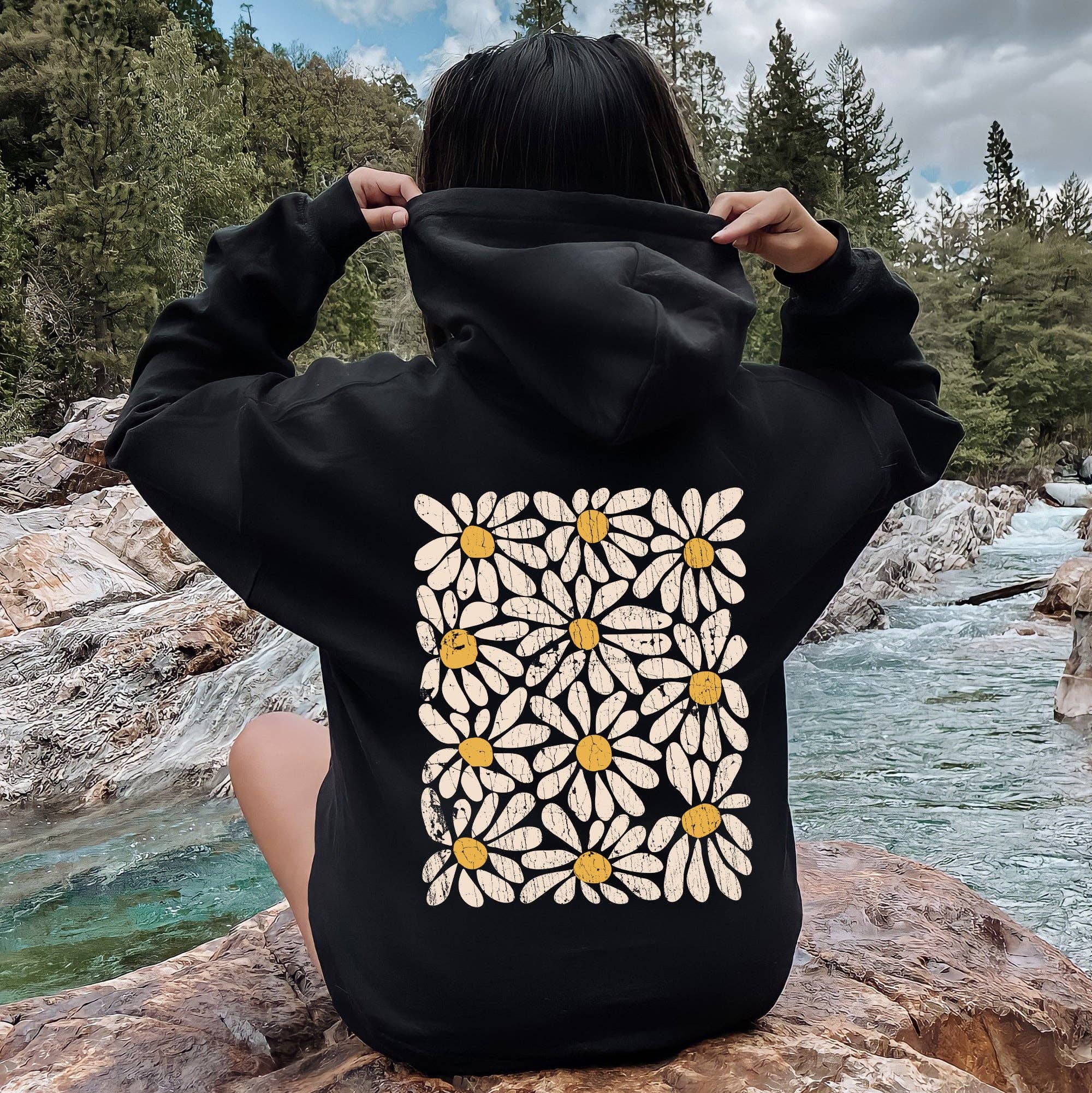 Vintage Daisies, Floral Design, Flowers - Adult & Kids T-Shirts, Sweatshirts & Hoodies apparel design preview 1