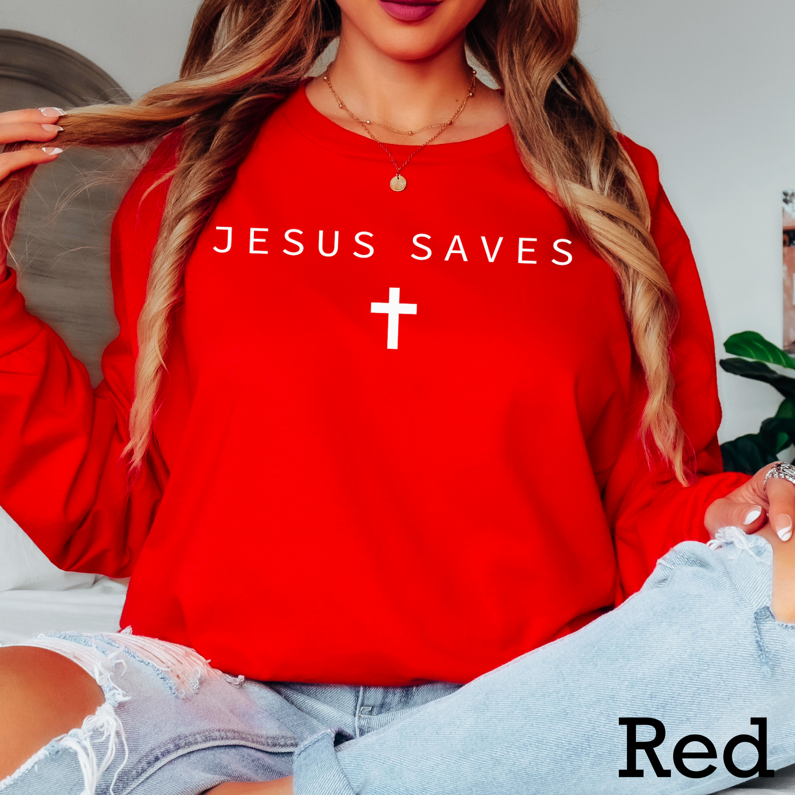 Jesus Saves Christian Gildan - Adult & Kids T-Shirts, Sweatshirts & Hoodies apparel design preview 1