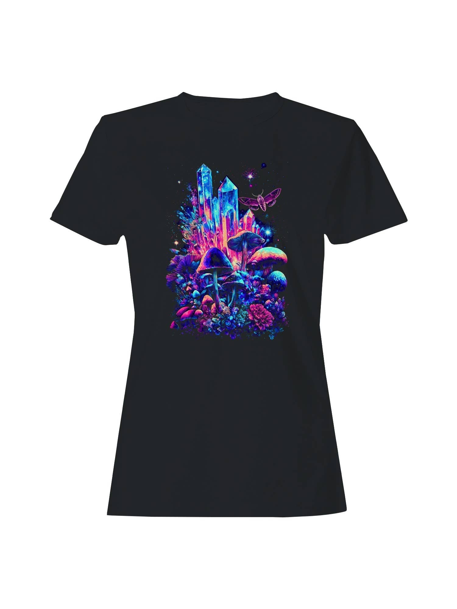 Cosmic Crystals and Psychedelic Flora Women's - Adult & Kids T-Shirts, Sweatshirts & Hoodies apparel design preview 1
