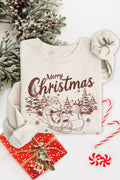 Merry Christmas Santa Graphic Brushed - Adult & Kids T-Shirts, Sweatshirts & Hoodies apparel design preview 1