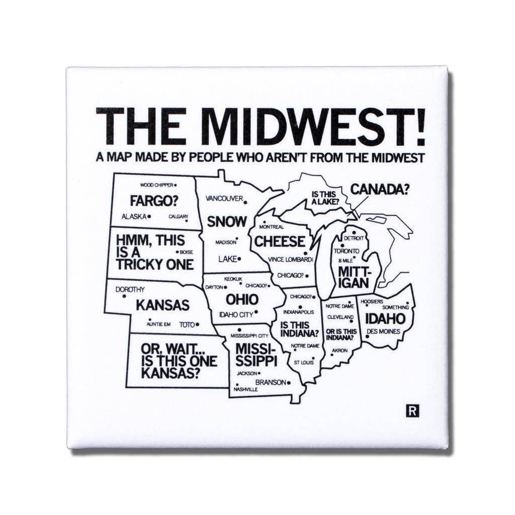 Midwest Map Metal Magnet - Adult & Kids T-Shirts, Sweatshirts & Hoodies apparel design preview 1