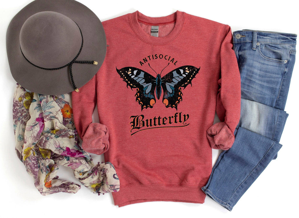 Anti Social Butterfly - Adult & Kids T-Shirts, Sweatshirts & Hoodies apparel design preview 1