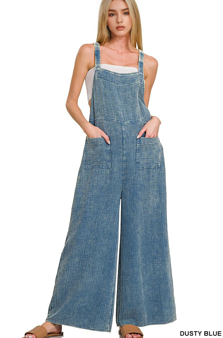 `.Washed Double Gauze Elastic Waist Wide Leg Overalls - Adult & Kids T-Shirts, Sweatshirts & Hoodies apparel design preview 1