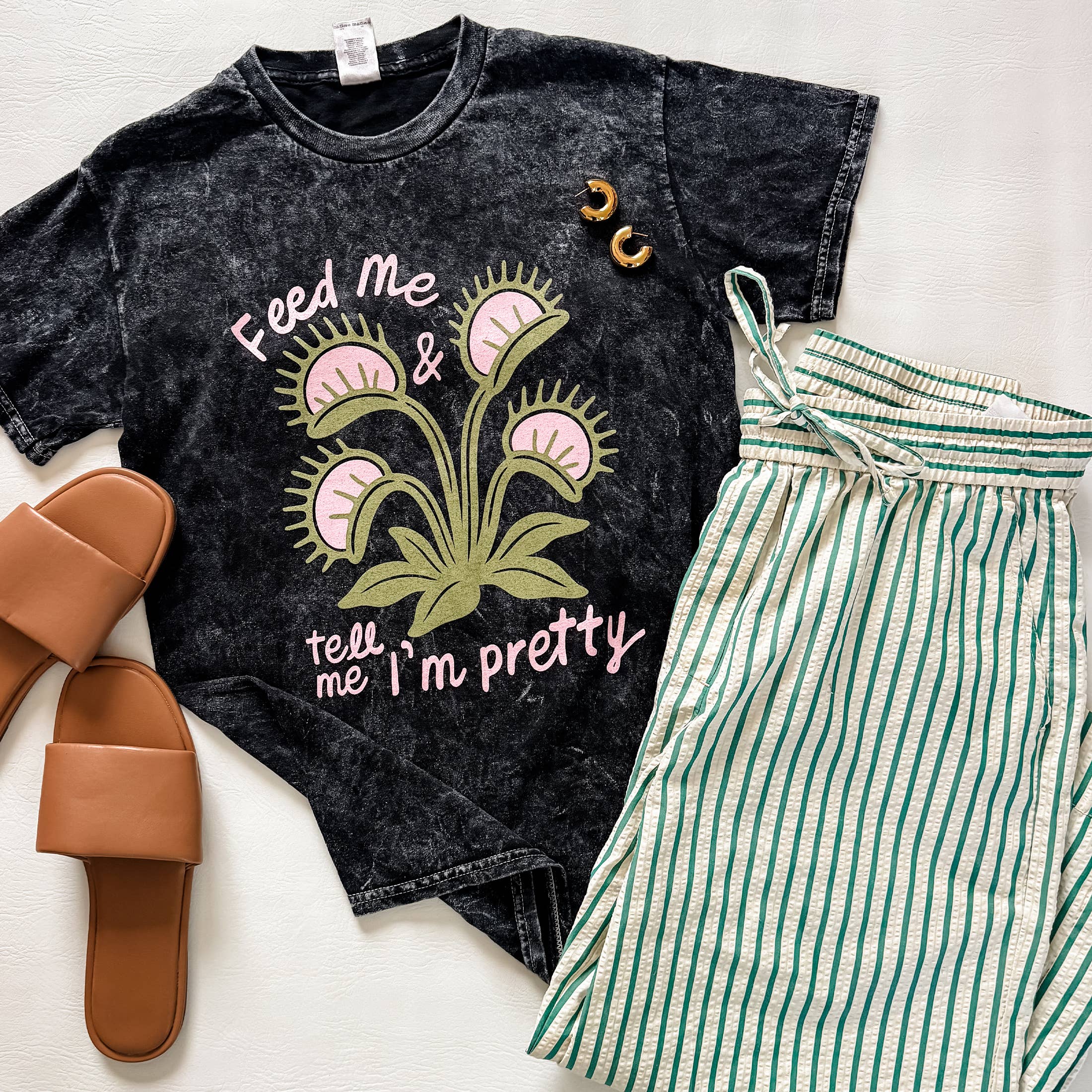 Funny Feed Me Tell I'M Pretty Graphic Plant - Adult & Kids T-Shirts, Sweatshirts & Hoodies apparel design preview 1