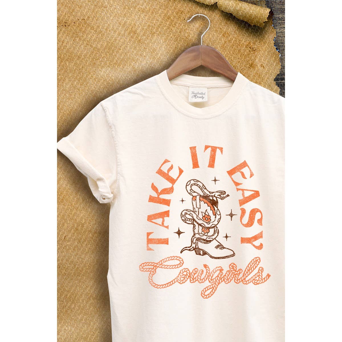 Take It Easy Western Vintage Graphic - Adult & Kids T-Shirts, Sweatshirts & Hoodies apparel design preview 1