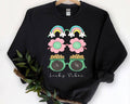 St Patricks Day Lucky Vibes Gold Rainbow - Adult & Kids T-Shirts, Sweatshirts & Hoodies apparel design preview 1