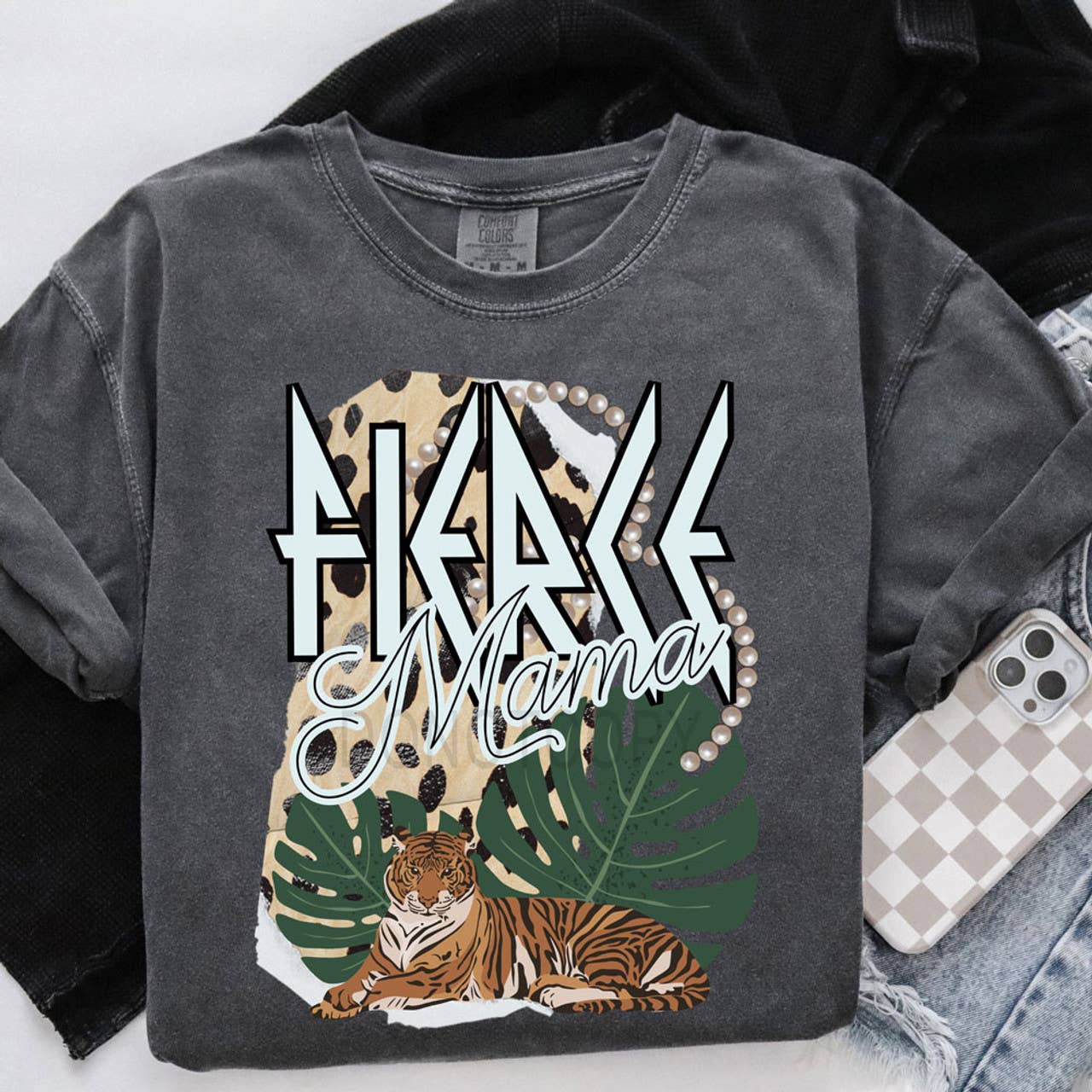 Fierce Mama Tiger - Adult & Kids T-Shirts, Sweatshirts & Hoodies apparel design preview 1