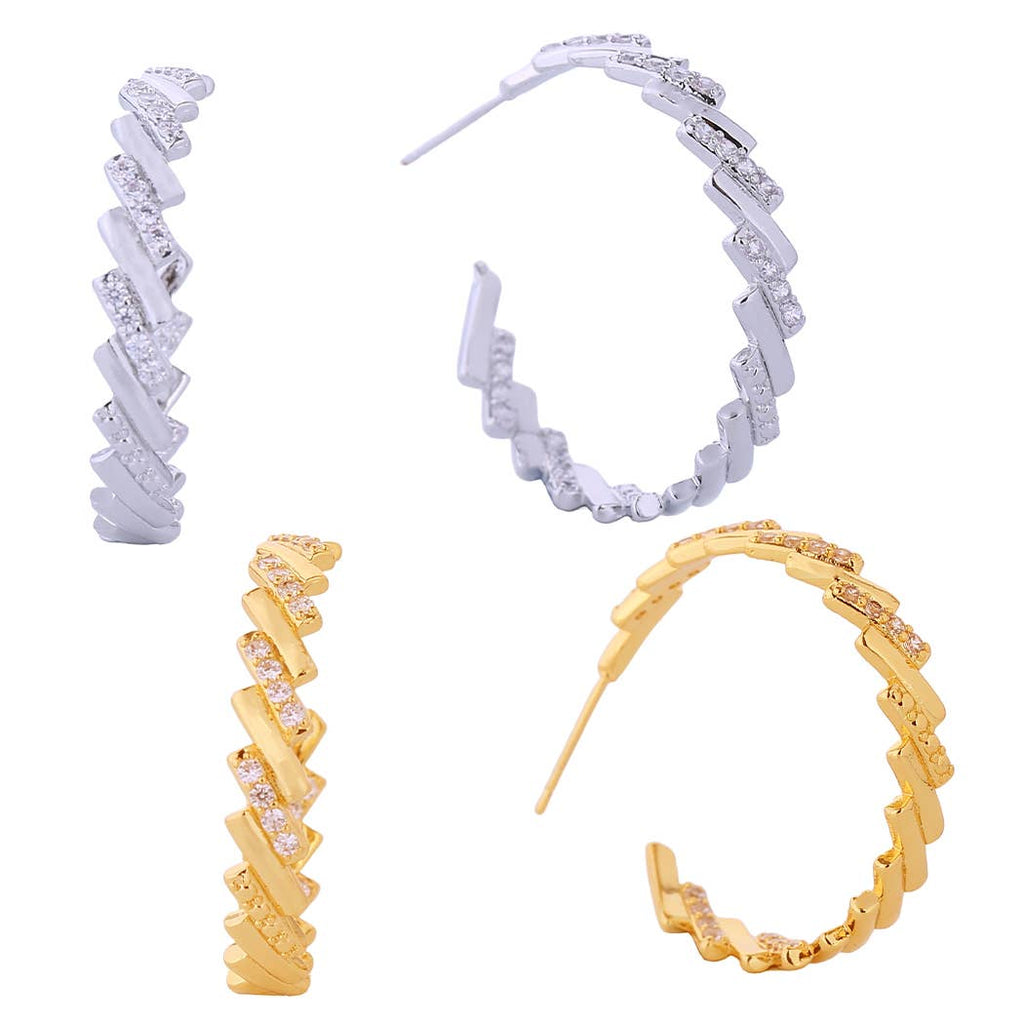 14K Dipped Linked Bars Cz Hoop Post Earrings - Adult & Kids T-Shirts, Sweatshirts & Hoodies apparel design preview 1