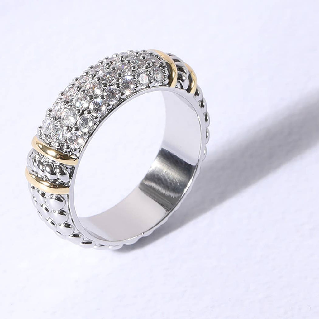 Multi-Row Two Tone Cz Stone Paved Ring - Adult & Kids T-Shirts, Sweatshirts & Hoodies apparel design preview 1