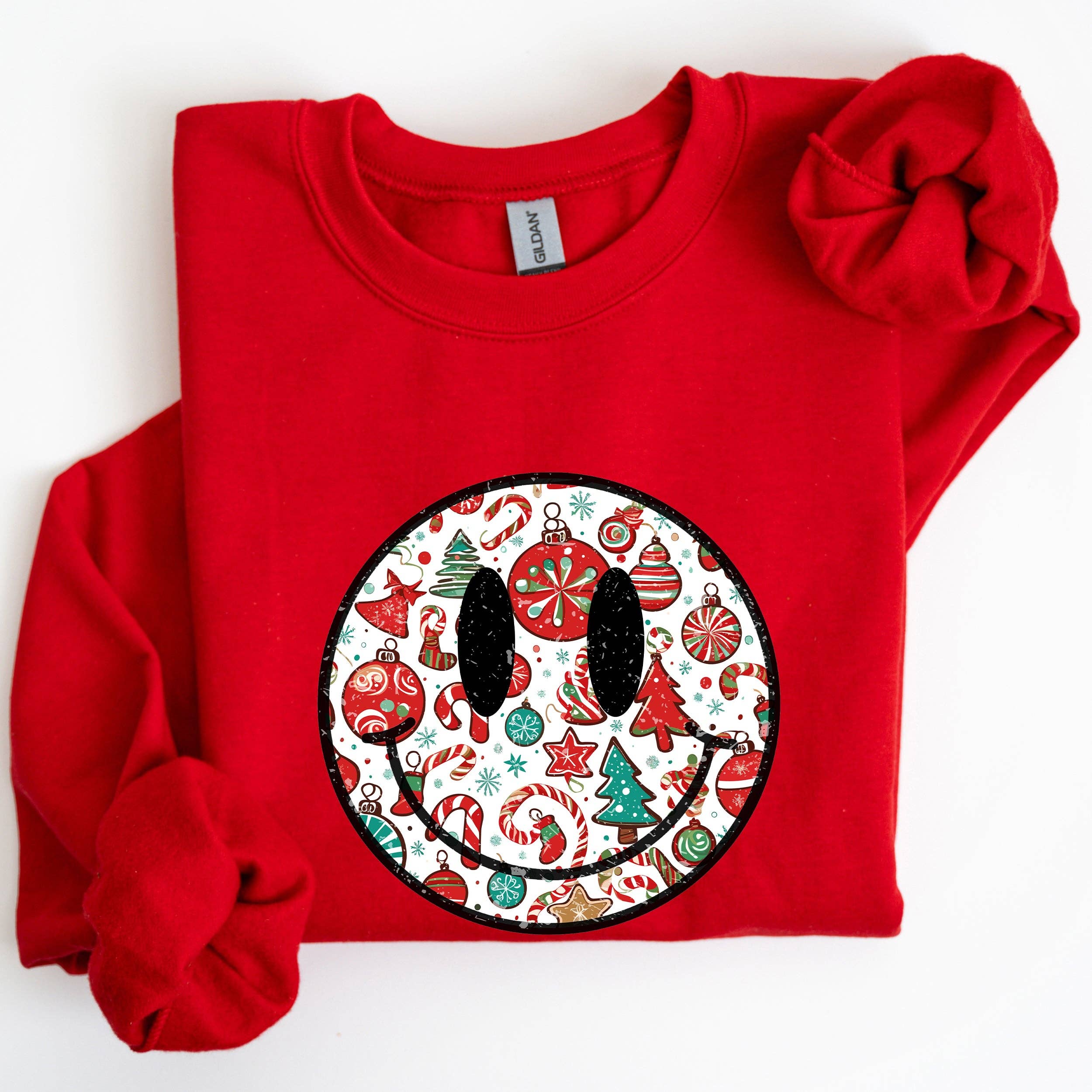 Retro Christmas Smiley, Funny, Winter, Santa Xmas - Adult & Kids T-Shirts, Sweatshirts & Hoodies apparel design preview 1