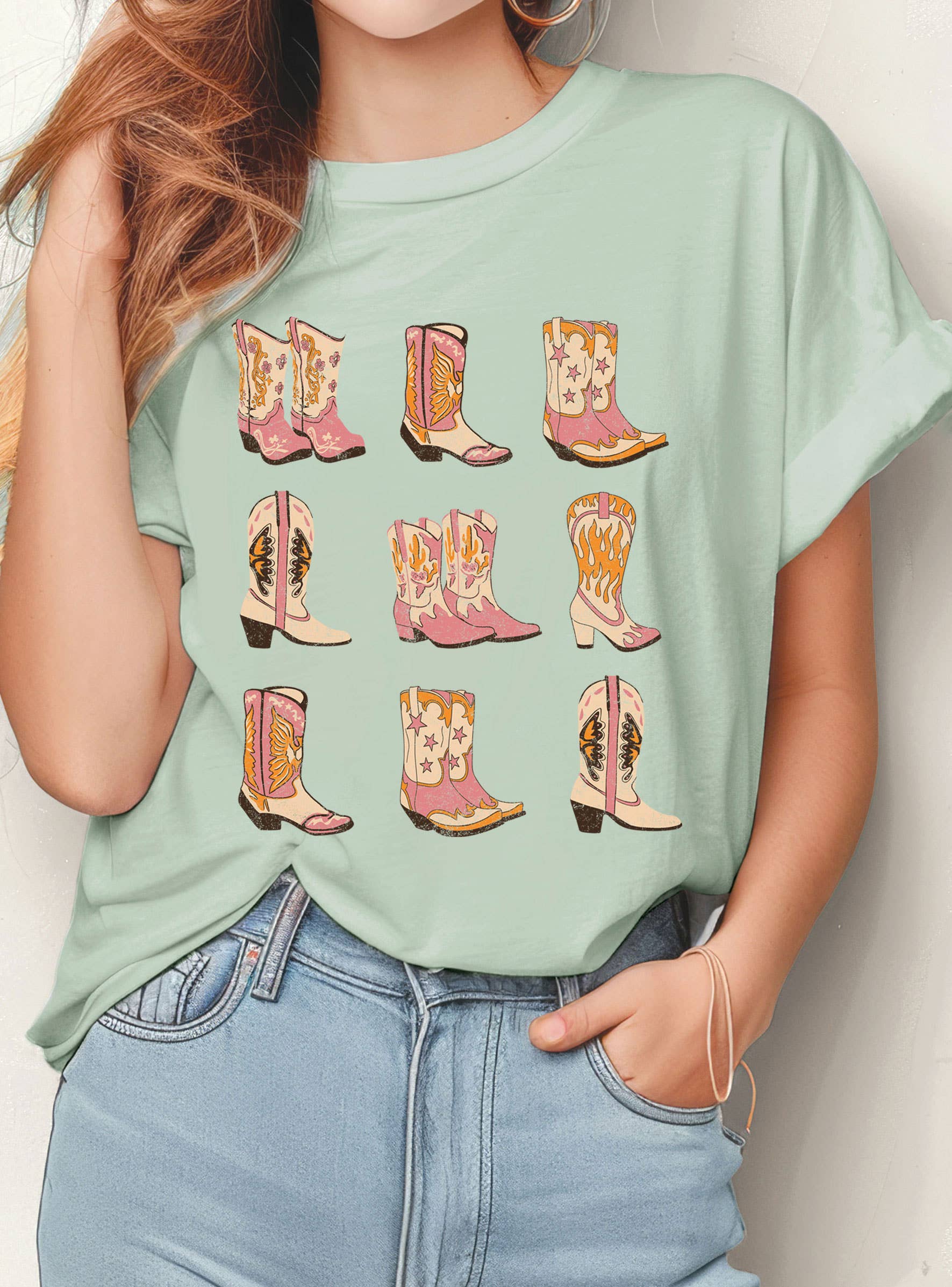 Western Cowgirl Boots Graphic - Adult & Kids T-Shirts, Sweatshirts & Hoodies apparel design preview 1