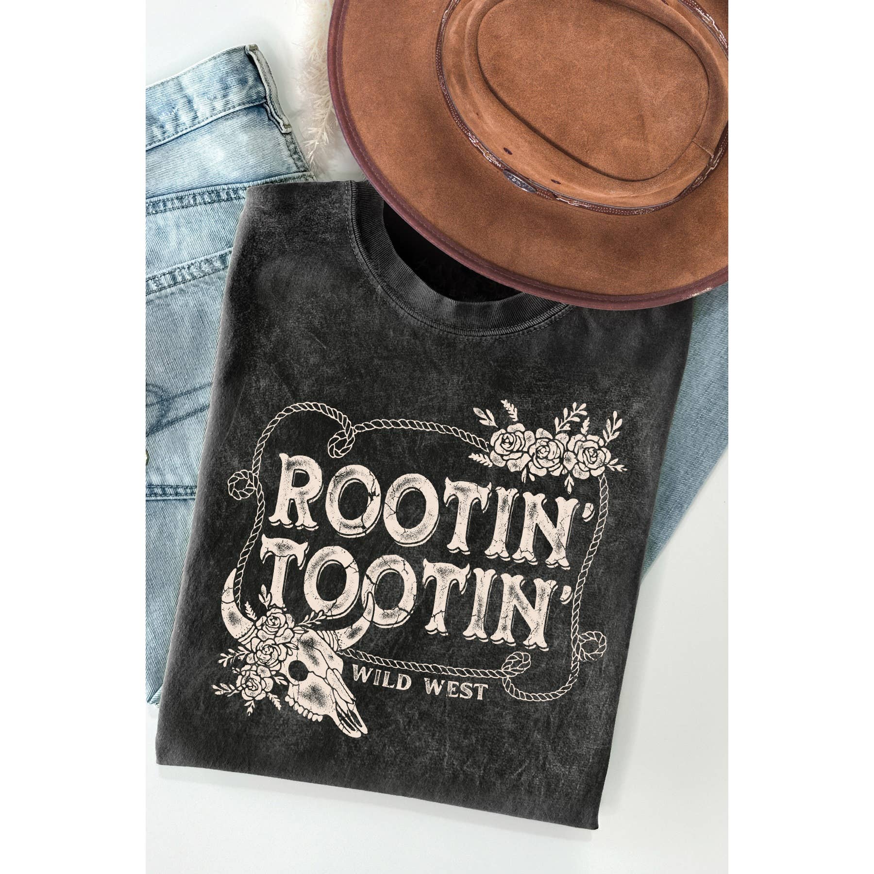 Rootin Tootin Wild West Mineral Washed T - Adult & Kids T-Shirts, Sweatshirts & Hoodies apparel design preview 1
