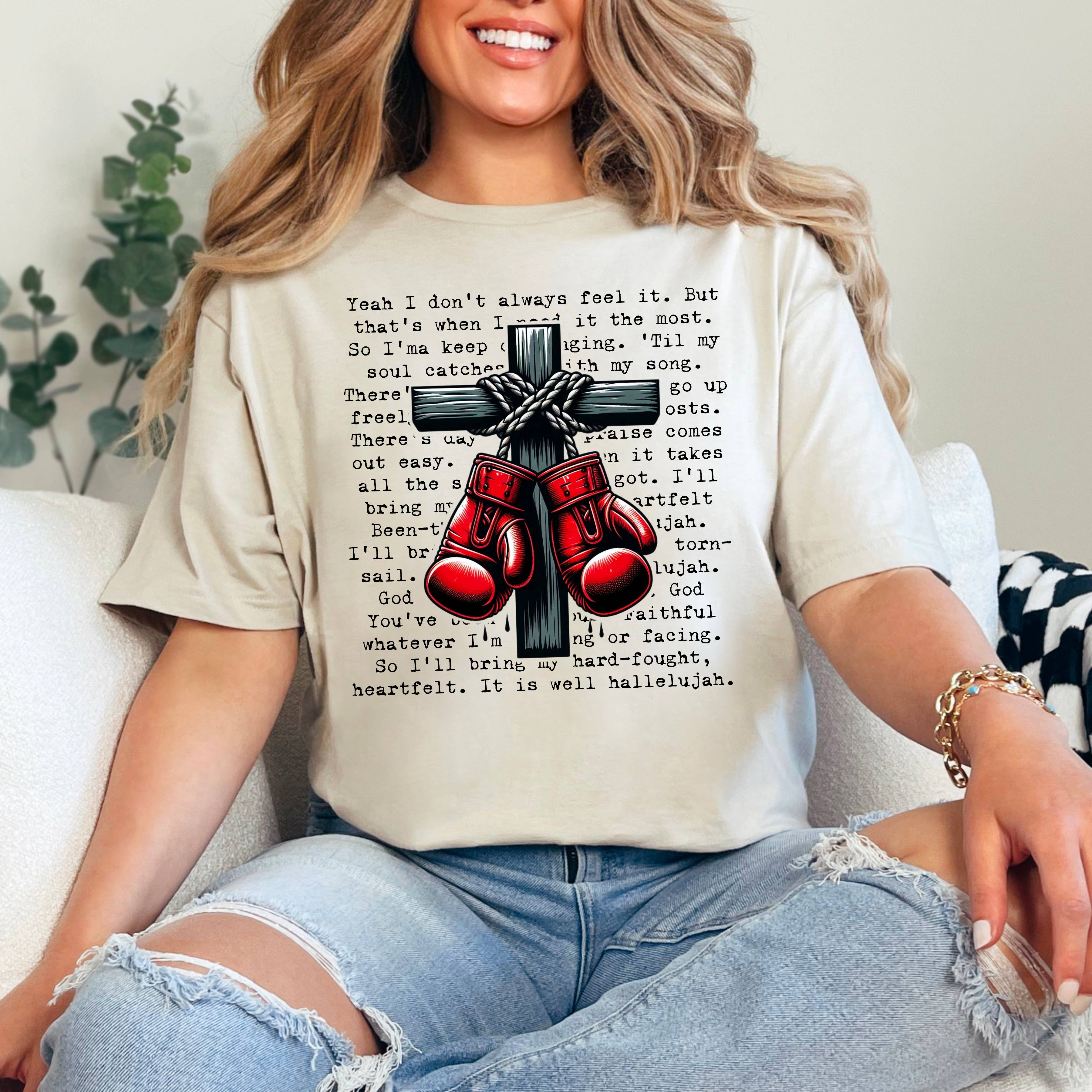 Hard Fought Hallelujah Graphic Gildan - Adult & Kids T-Shirts, Sweatshirts & Hoodies apparel design preview 1
