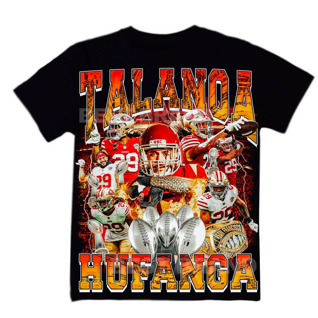 Talanoa Hufanga Retro Vintage Oversized Football - Adult & Kids T-Shirts, Sweatshirts & Hoodies apparel design preview 1