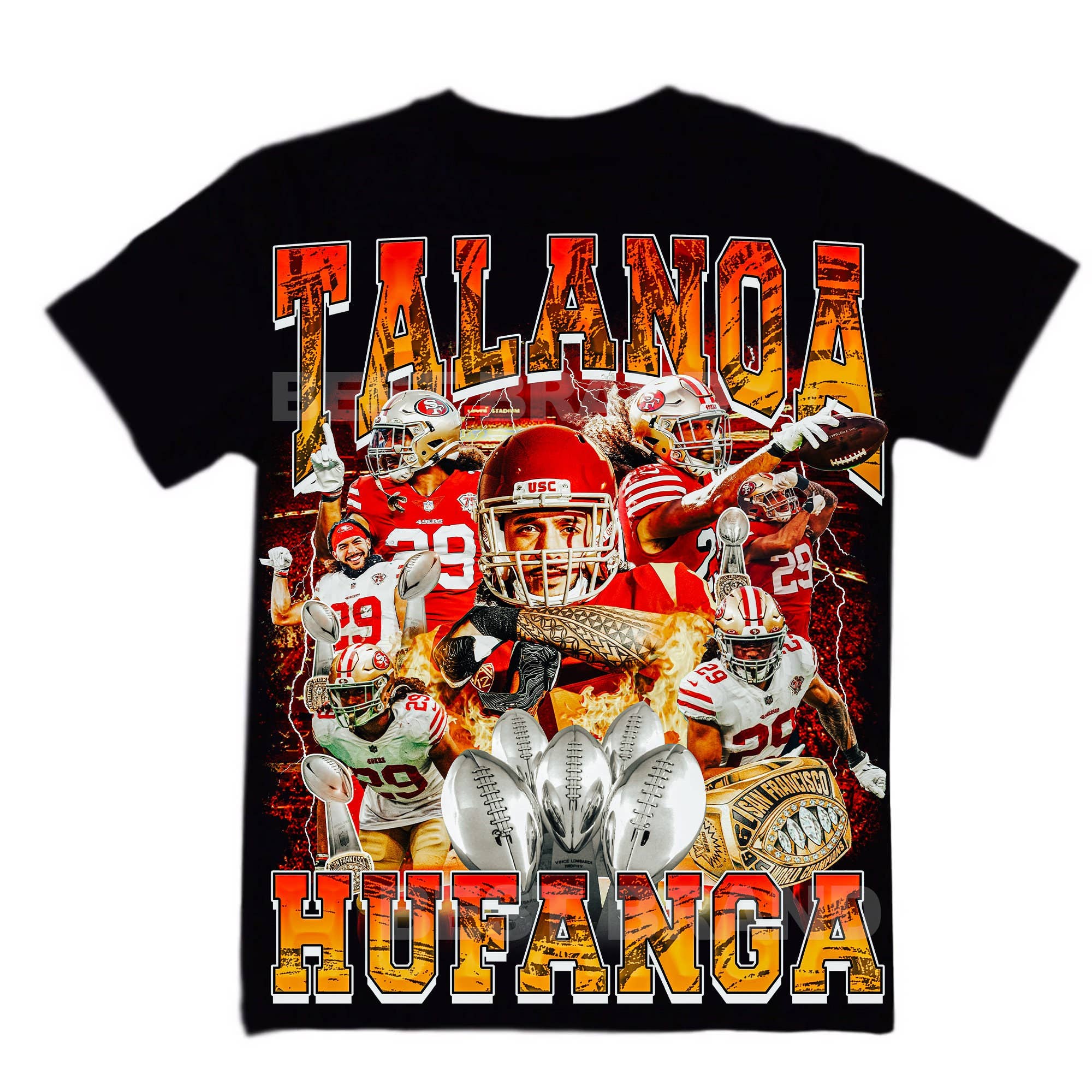 Talanoa Hufanga Retro Vintage Oversized Football - Adult & Kids T-Shirts, Sweatshirts & Hoodies apparel design preview 1