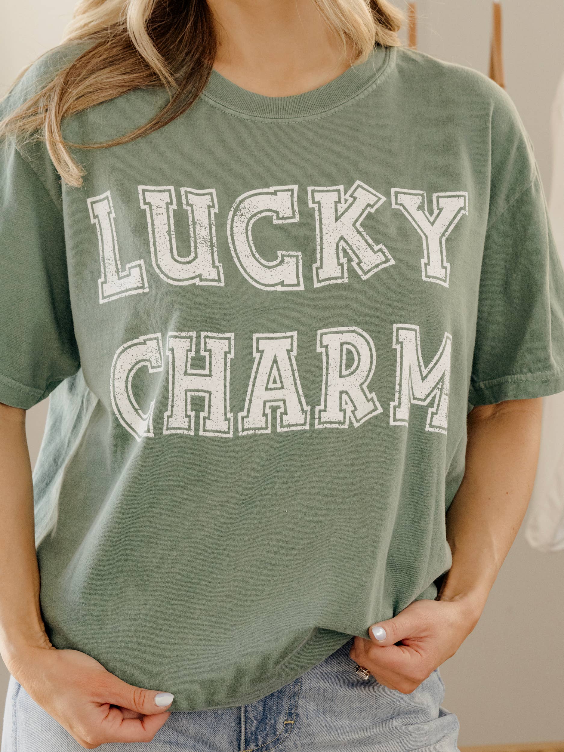 St. Patrick's Day Lucky Charm Green Comfort Colors - Adult & Kids T-Shirts, Sweatshirts & Hoodies apparel design preview 1