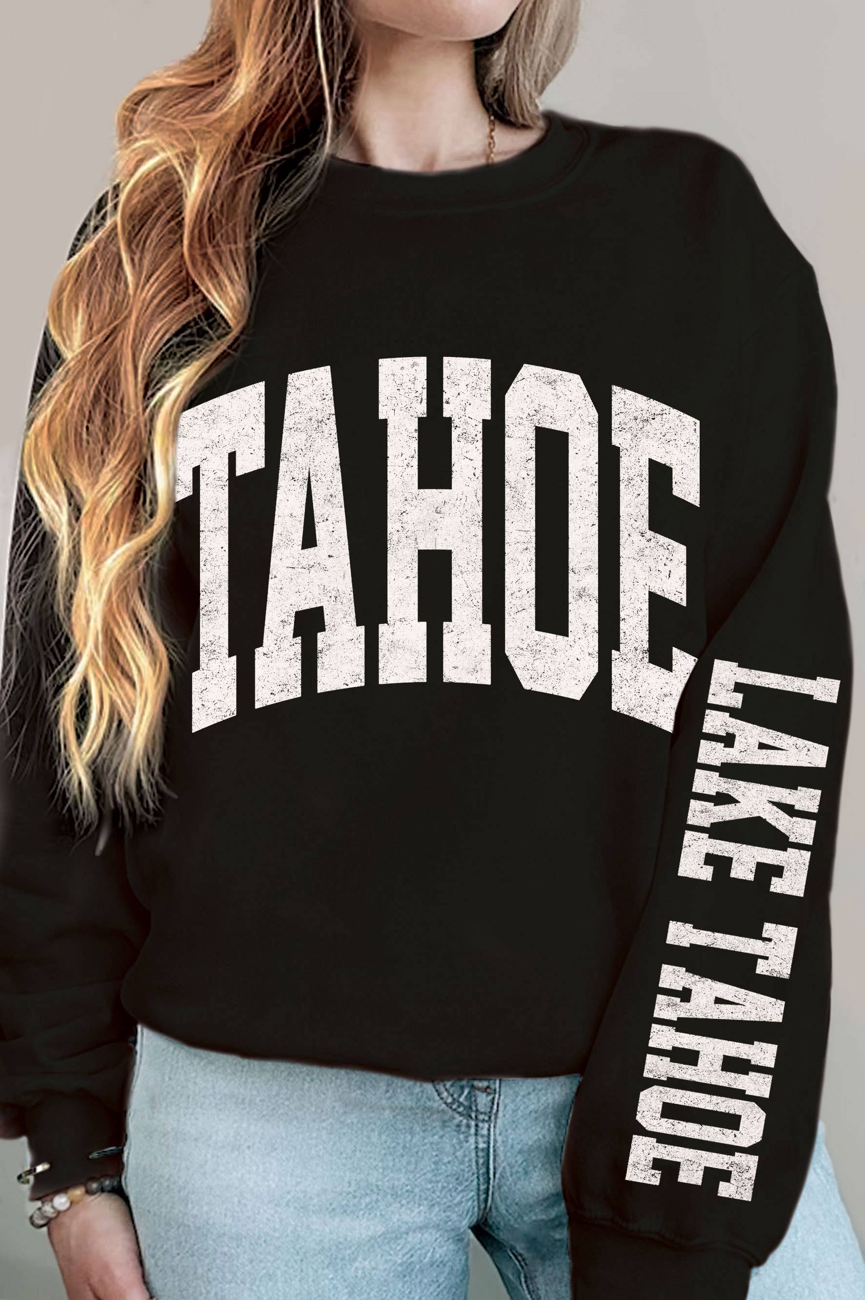Lake Tahoe Front&Sleeve Graphic Brushed - Adult & Kids T-Shirts, Sweatshirts & Hoodies apparel design preview 1