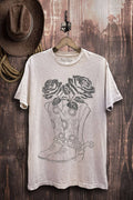 Boots Roses Graphic Top - Adult & Kids T-Shirts, Sweatshirts & Hoodies apparel design preview 1