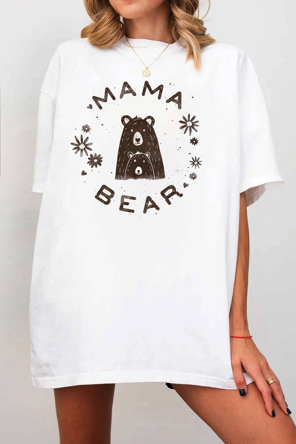 Mama Bear Flower Oversize Graphic - Adult & Kids T-Shirts, Sweatshirts & Hoodies apparel design preview 1
