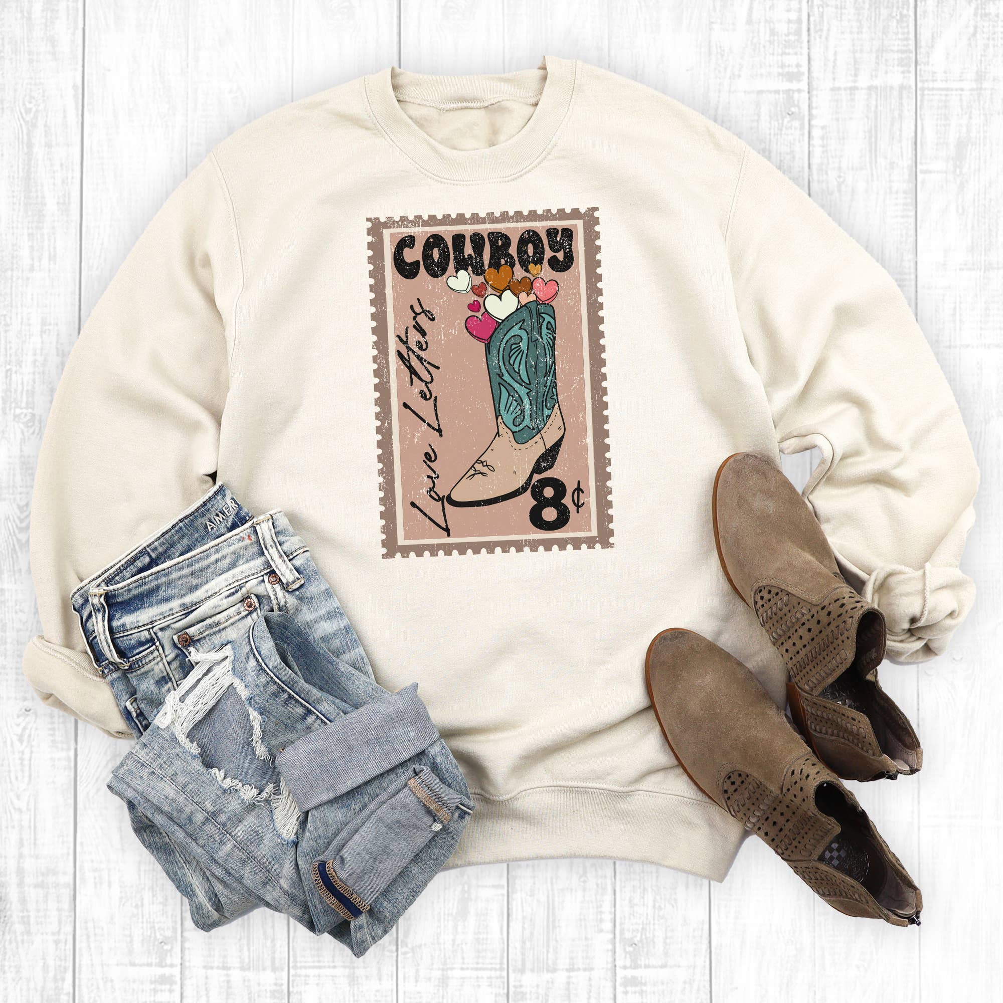 Valentines Cowboy Love Letter - Adult & Kids T-Shirts, Sweatshirts & Hoodies apparel design preview 1