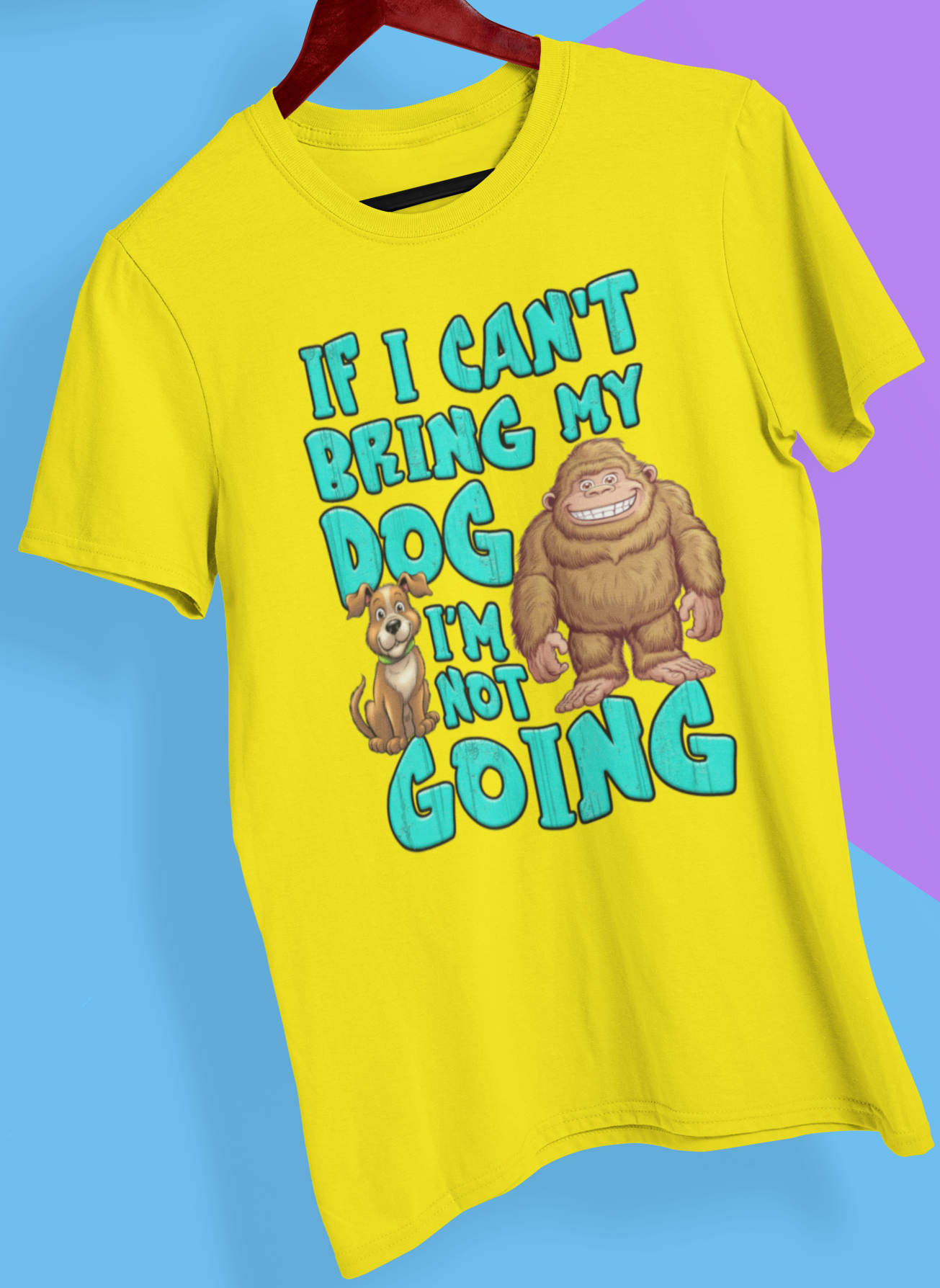 Bigfoot "Bring My Dog" (Gildan Yellow) - Adult & Kids T-Shirts, Sweatshirts & Hoodies apparel design preview 1