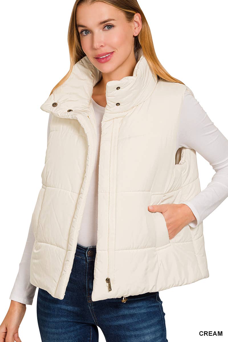 1016 High Neck Puffer Vest w/ Pockets SI-28160 - Adult & Kids T-Shirts, Sweatshirts & Hoodies apparel design preview 1