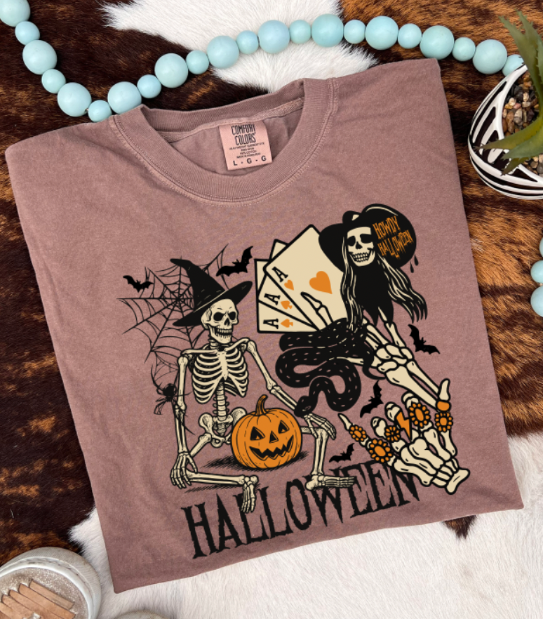 Western Halloween Vibes Comfort Color Espresso - Adult & Kids T-Shirts, Sweatshirts & Hoodies apparel design preview 1
