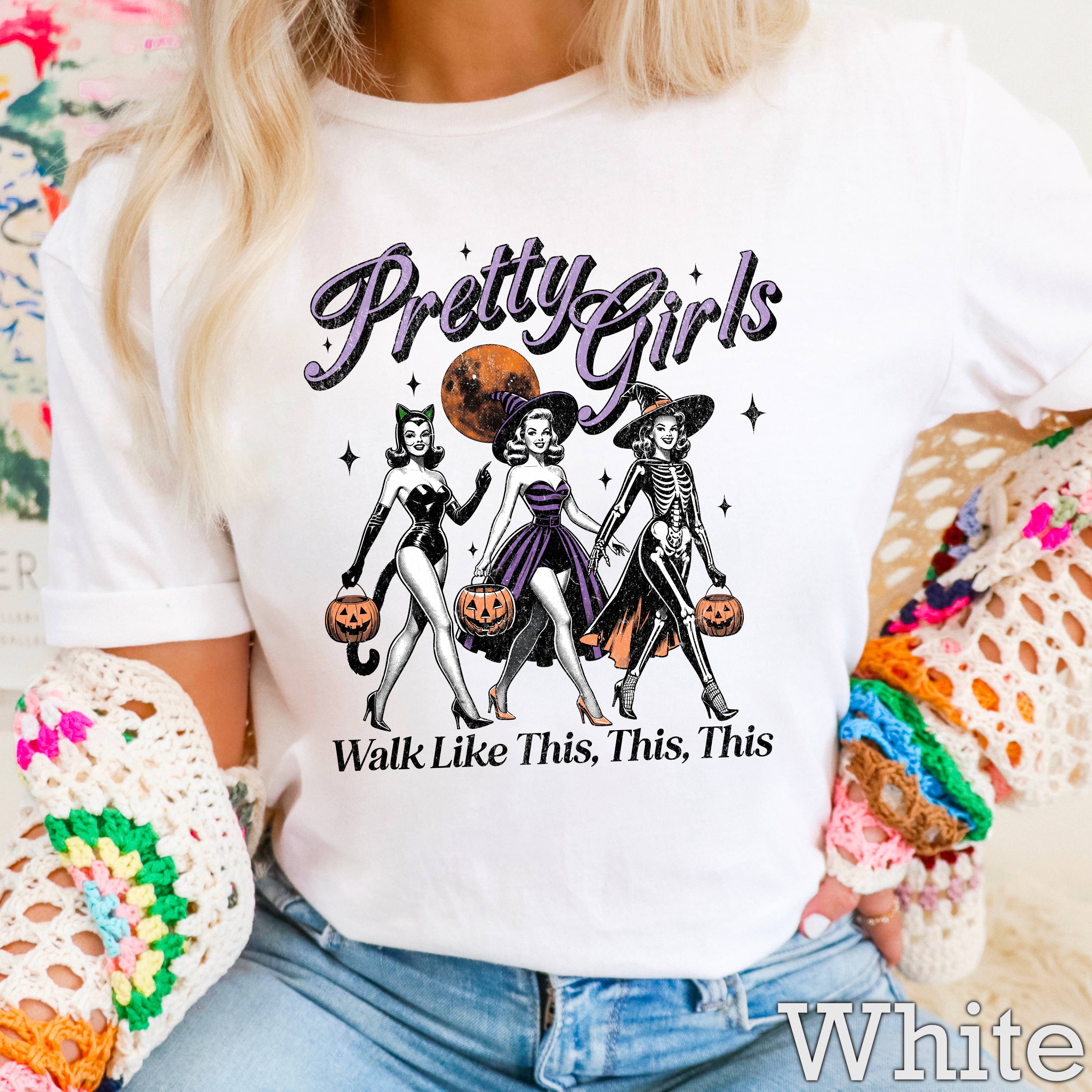 Pretty Girls Halloween 2025 Women'S Graphic Gildan - Adult & Kids T-Shirts, Sweatshirts & Hoodies apparel design preview 1