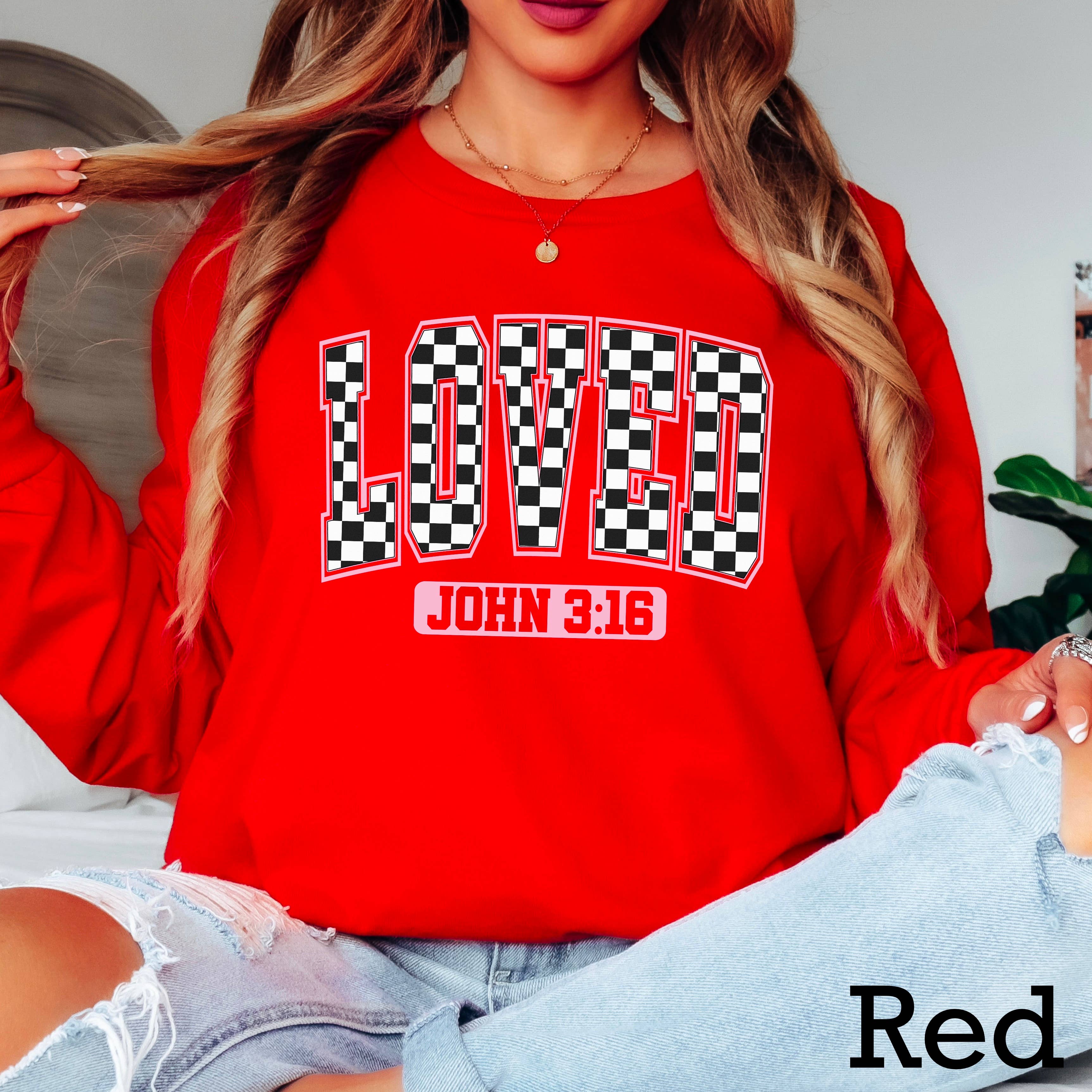 Loved John 3:16 Valentine'S Day Gildan - Adult & Kids T-Shirts, Sweatshirts & Hoodies apparel design preview 1