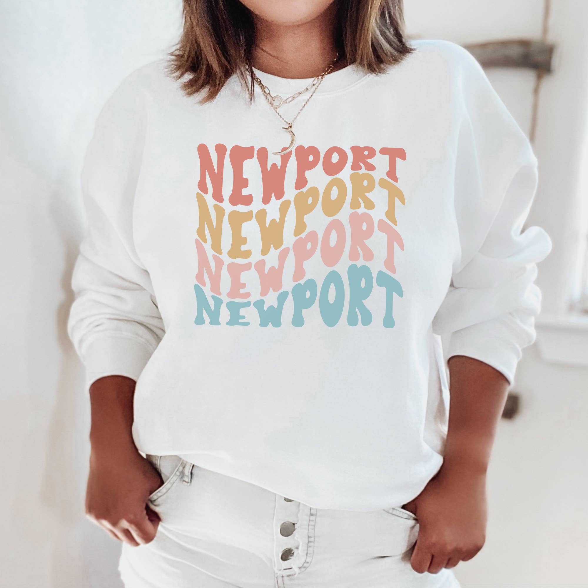 Custom Wavy Location Crewneck S-2XL - Adult & Kids T-Shirts, Sweatshirts & Hoodies apparel design preview 1