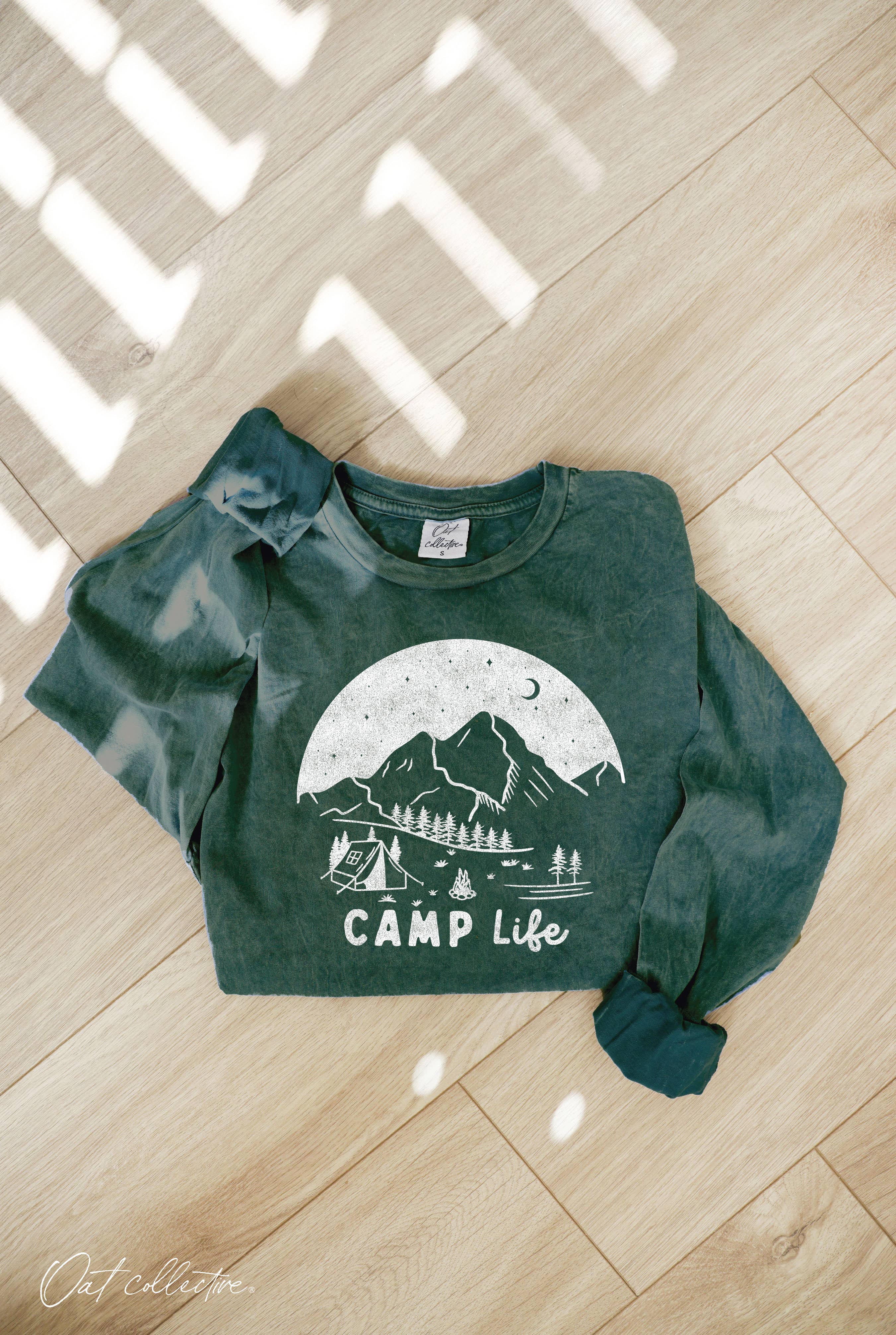 Camp Life Mineral Washed Graphic - Adult & Kids T-Shirts, Sweatshirts & Hoodies apparel design preview 1