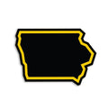 Iowa Outline Black Gold Die-Cut Sticker - Adult & Kids T-Shirts, Sweatshirts & Hoodies apparel design preview 1