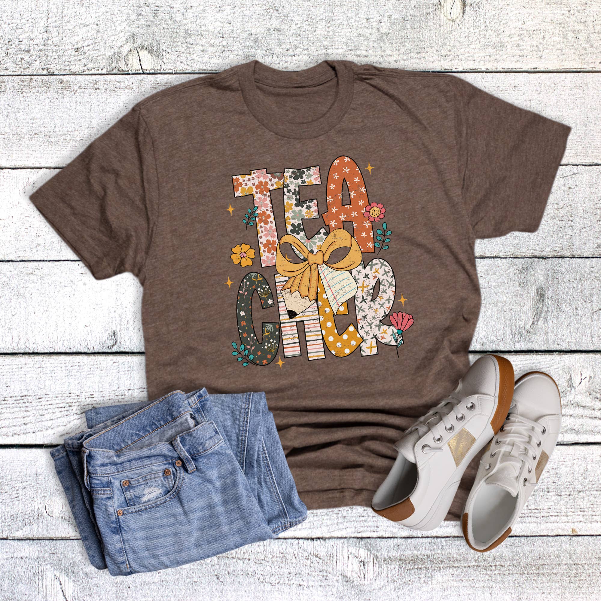 Boho Wildflower Teacher Graphic - Adult & Kids T-Shirts, Sweatshirts & Hoodies apparel design preview 1