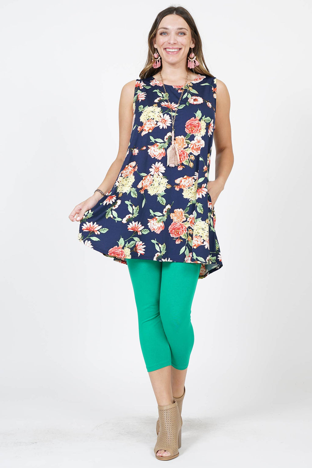 ....SI-5932 Plus Size Floral Side Pocket Swing Tunic - Adult & Kids T-Shirts, Sweatshirts & Hoodies apparel design preview 1