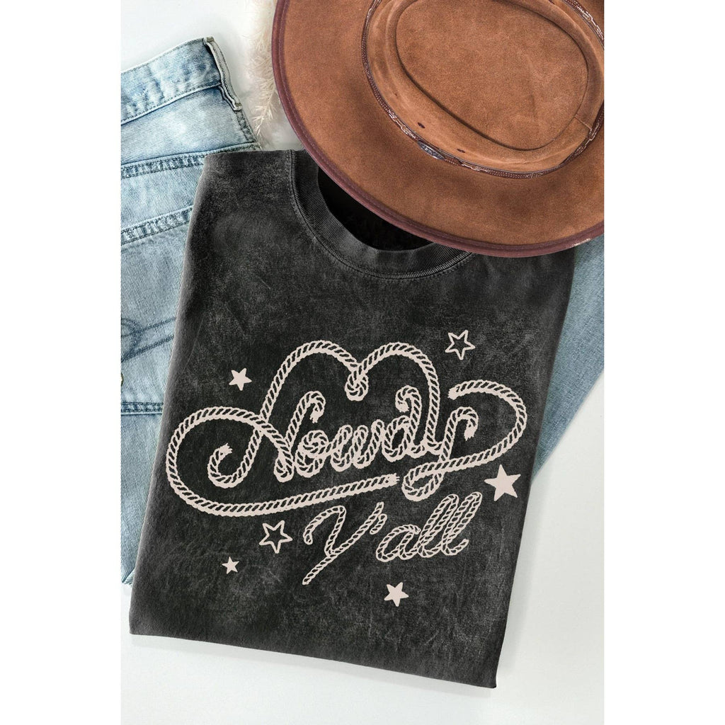 Howdy Yall Mineral Wash T - Adult & Kids T-Shirts, Sweatshirts & Hoodies apparel design preview 1