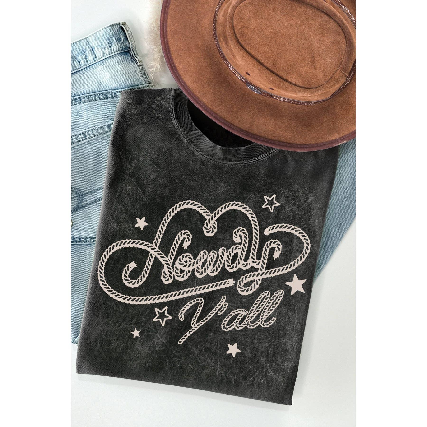 Howdy Yall Mineral Wash T - Adult & Kids T-Shirts, Sweatshirts & Hoodies apparel design preview 1