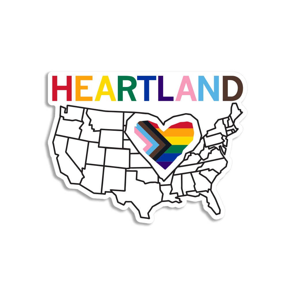 Heartland Progress Pride Flag Die-Cut Sticker - Adult & Kids T-Shirts, Sweatshirts & Hoodies apparel design preview 1