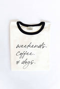 Weekends Coffee and Dogs Ringer Graphic - Adult & Kids T-Shirts, Sweatshirts & Hoodies apparel design preview 1