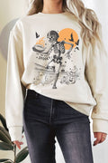 Spooky Skeleton Football Puff Graphic Terry - Adult & Kids T-Shirts, Sweatshirts & Hoodies apparel design preview 1