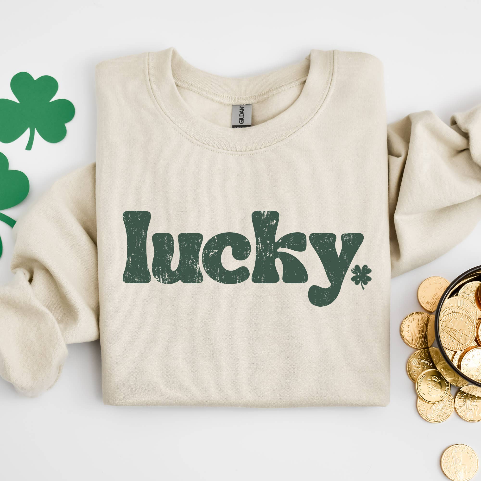 Lucky Crewneck St Patricks Day - Adult & Kids T-Shirts, Sweatshirts & Hoodies apparel design preview 1