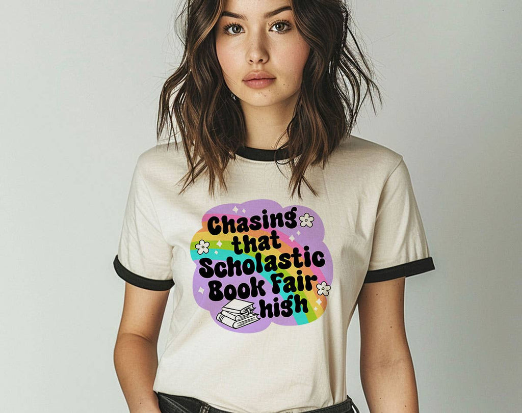 Chasing That Scholastic Book Fair High Ringer - Adult & Kids T-Shirts, Sweatshirts & Hoodies apparel design preview 1
